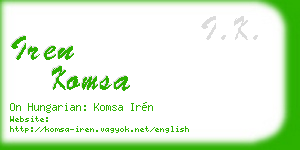 iren komsa business card